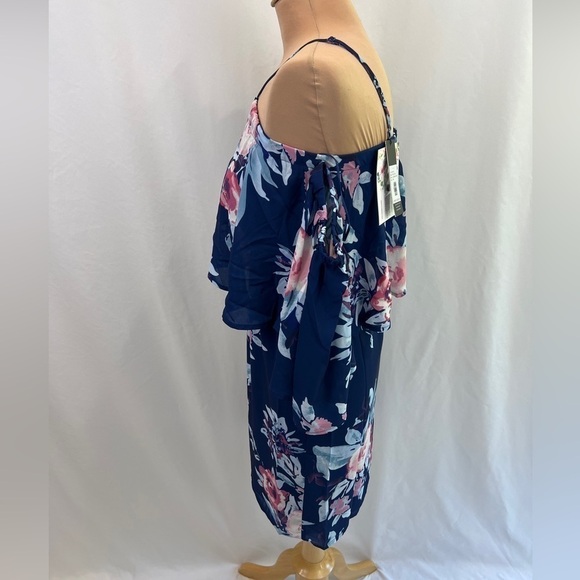 YUMI Kim Celine Blue Floral Flutter Sleeve Mini Dress - Picture 10 of 13